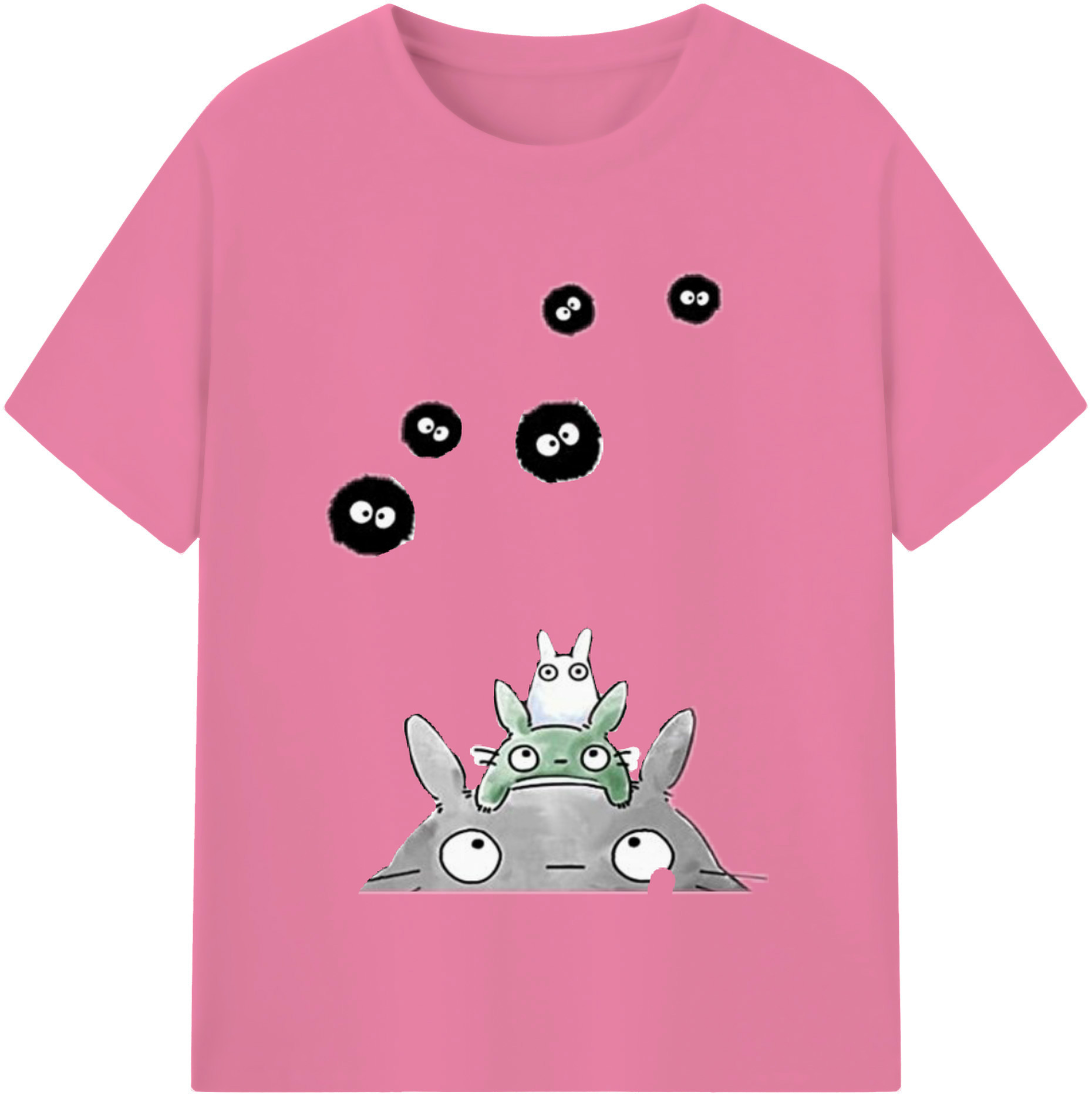 （画像用） となりのトトロ 草壁メイ 草壁サツキ My Neighbor Totoro Satsuki Kusakabe Mei Kusakabe 綿100％半袖Tシャツ（フロントプリント）